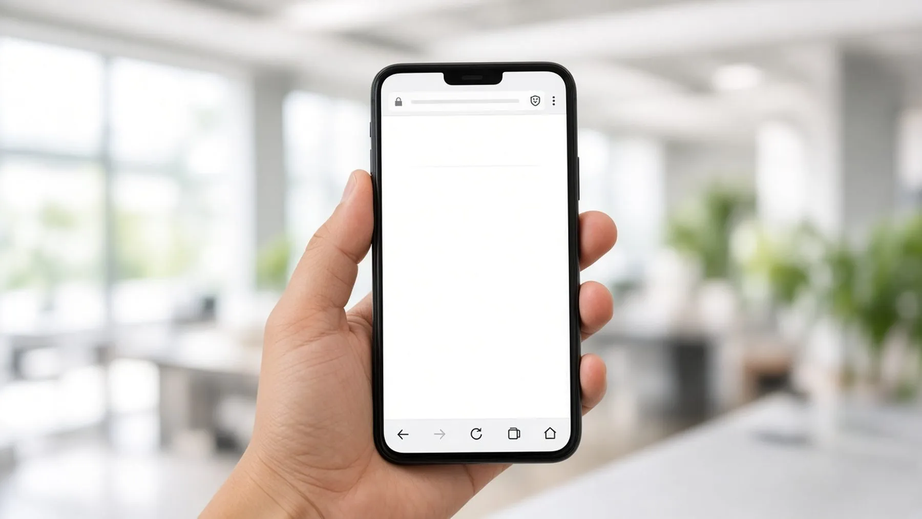 Hand holding a smartphone loading a secure HTTPS website
